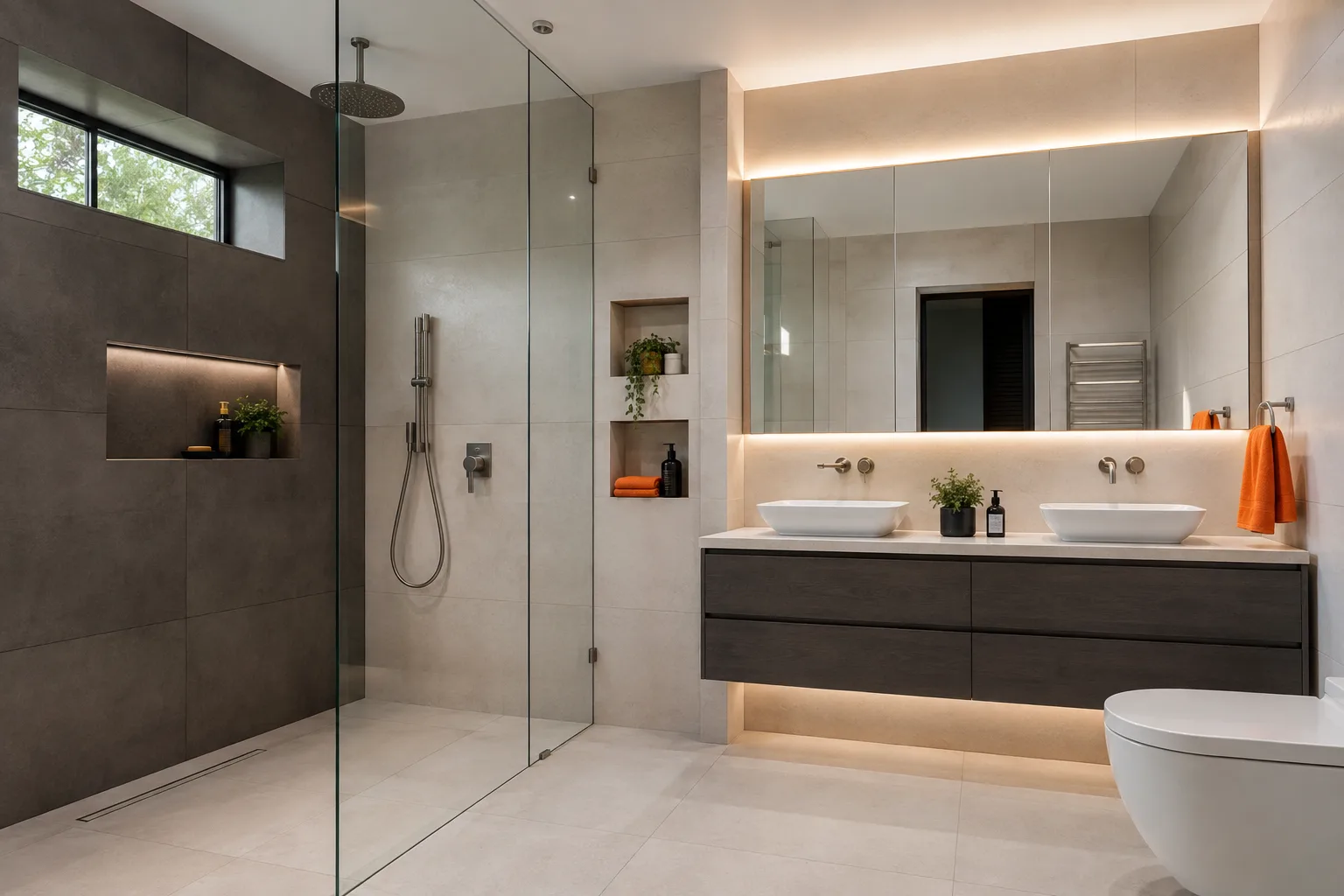 Fully renovated bathroom in a Valencia home with new tiling and fixtures