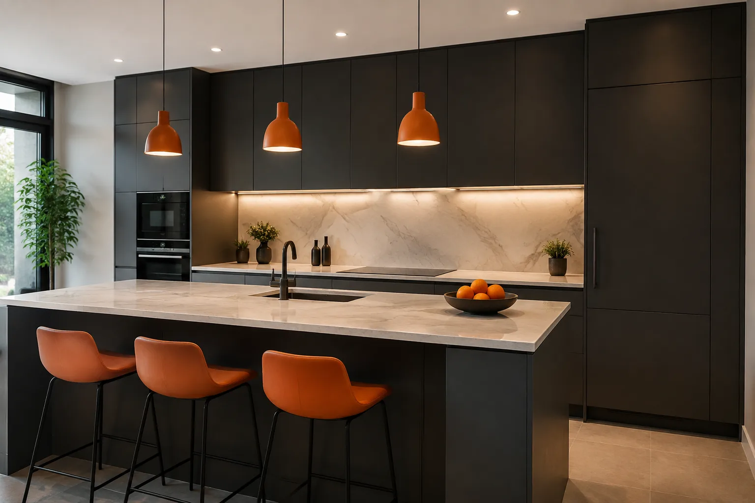Fully renovated modern kitchen in a Valencia home with new cabinetry