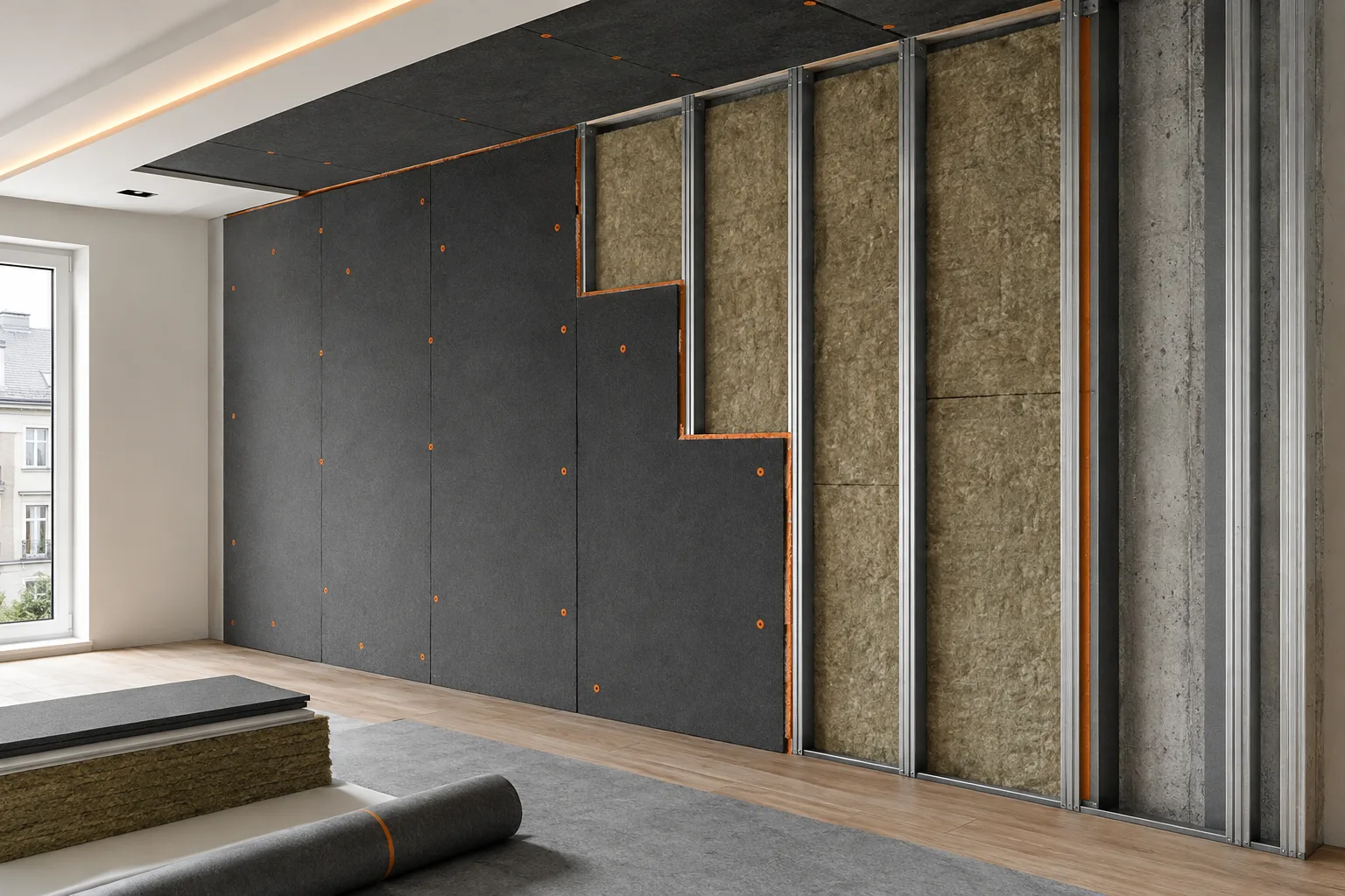 Interior wall insulation finished in a Valencia apartment