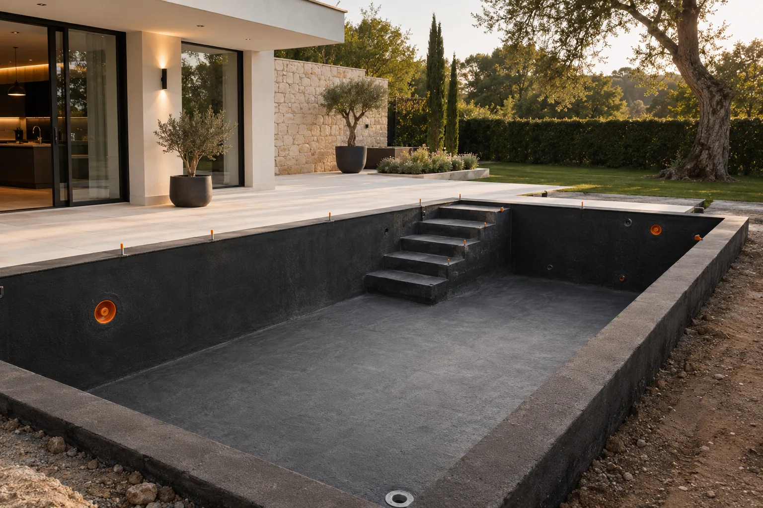 Swimming pool finishing work for a Valencia villa