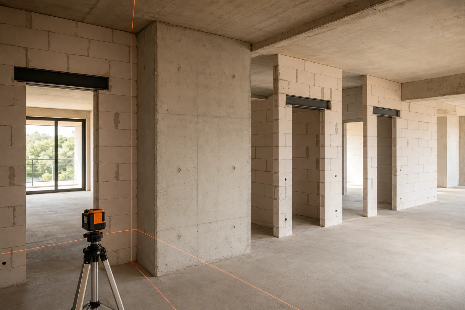 Load-bearing wall and partition under construction in Valencia